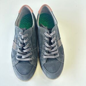 Ecco Mens Gray Blue Leather Casual Walking Sneakers Comfort Shoes Size 43/9